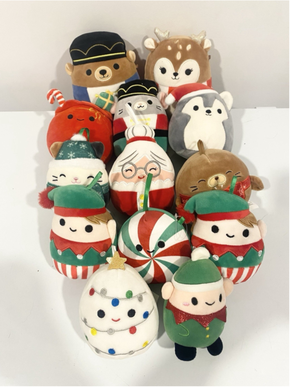 Squishmallows Christmas Holiday Mini Plush Ornaments Lot of 13 Kellytoy
